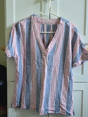 Casual V-Neck Women's Shirt